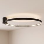 Plafonnier anneau LED de 110 cm noir