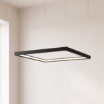 Lustre cadre carré LED de 80 x 80 cm noir