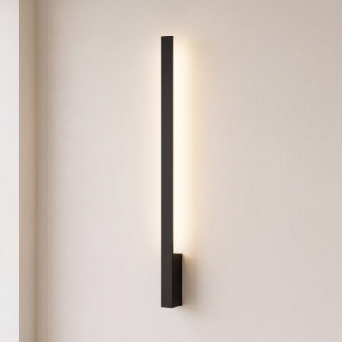 Applique murale lame LED de 70 cm noire
