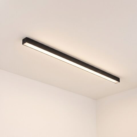Plafonnier réglette LED de 200 cm noir