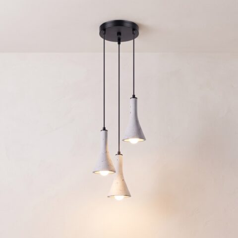 Suspension grappe en béton au design moderne, gris