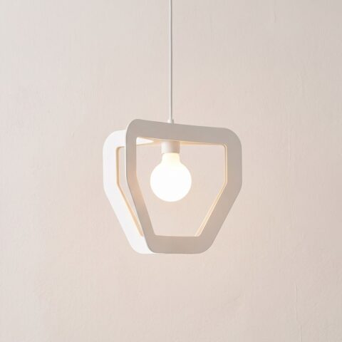 Suspension moderne et design en acier blanc ou noir, blanc