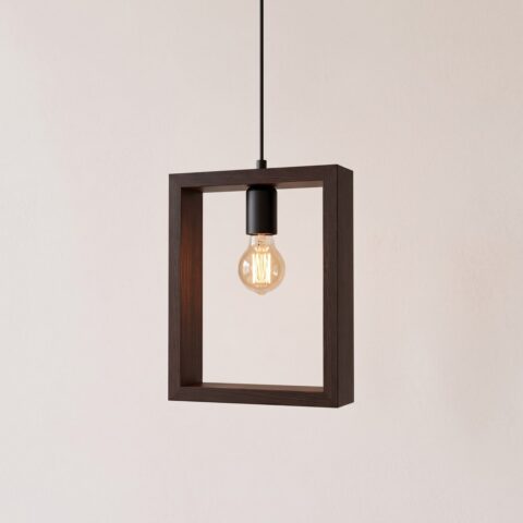 Suspension scandinave bois Wengé au design épuré, marron