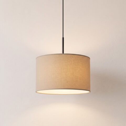 Suspension en tissu beige au design intemporel, beige